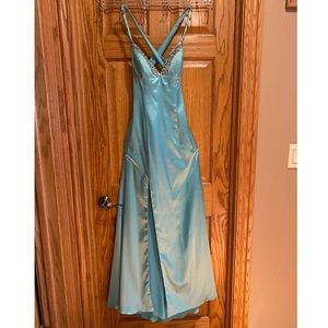 Silky Turquoise Prom Dress